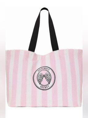 NWT Victoria's Secret Angel Essentials Striped Terry Tote